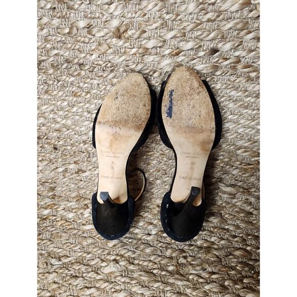 Kate Spade Gala Polka Dot Heels Size 8 Metallic Platforms Stiletto Black Suede - Picture 9 of 11